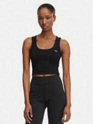 Guess Top V6GP07 K2987 Czarny Slim Fit. Czarne topy Guess, m, z aplikacjami, z wiskozy, bez kołnierzyka, bez ramiączek. Za 154.99 zł.