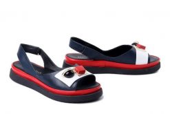 BOMBONELLA 745.07 T11 T SYH granatowy, sandały damskie. Niebieskie sandały Bombonella, bez wzorów, ze skóry, bez obcasa, na obcasie, bez zapięcia. Za 294.90 zł.