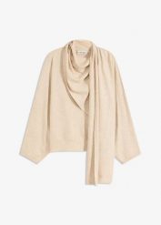 Cienki sweter z miękkiej mieszanki wiskozy. Szare swetry bonprix, bez wzorów, z wiskozy, bez ramiączek. Za 127.99 zł.
