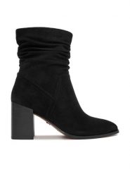 Nine West Botki CEO-JAMILAH-01 Czarny. Czarne botki Nine West, bez wzorów, z materiału, bez obcasa, na słupku, bez zapięcia. Za 269.99 zł.