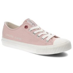 Różowe Trampki Cross Jeans Damskie Modne Obuwie. Czerwone trampki Cross Jeans, z aplikacjami, z jeansu, bez zapięcia. Za 139.00 zł.