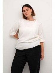 KAFFE curve Sweter w kolorze białym rozmiar: M. Białe swetry KAFFE curve, m, bez wzorów, bez ramiączek. Za 130.99 zł.