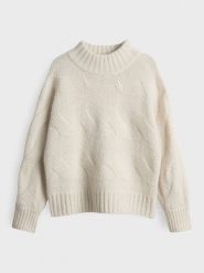 OPUS Sweter w kolorze kremowym rozmiar: 42. Brązowe swetry Opus, bez wzorów, z wełny, bez ramiączek. Za 173.99 zł.