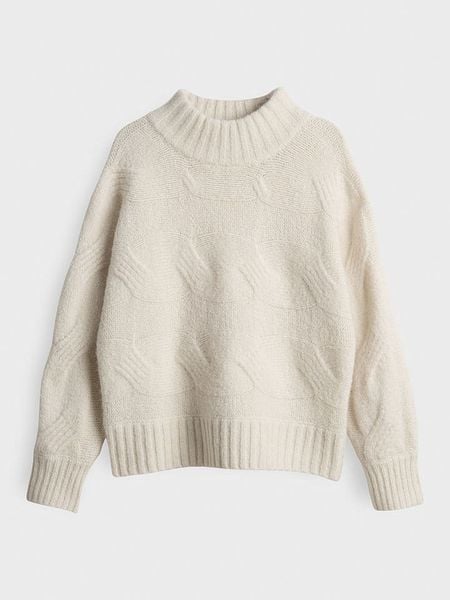 OPUS Sweter "Portree" w kolorze kremowym rozmiar: 38. Brązowe swetry Opus, bez wzorów, z wełny, bez ramiączek. Za 209.82 zł.