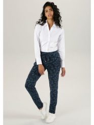 Aniston Spodnie w kolorze granatowym rozmiar: 42. Niebieskie spodnie materiałowe Aniston, bez wzorów, z materiału. Za 95.99 zł.