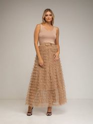 Tantra Top w kolorze beżowym rozmiar: S. Brązowe topy Tantra, s, bez wzorów, bez kołnierzyka, bez ramiączek. Za 121.99 zł.