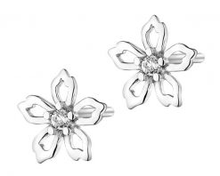 Kolczyki srebrne z cyrkoniami - kwiaty. Szare kolczyki Apart, z cyrkonią, srebrne. Za 64.00 zł.