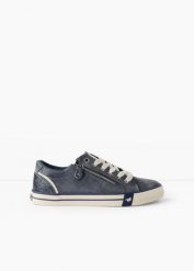 Sneakersy Mustang. Niebieskie obuwie sportowe bonprix, bez zapięcia. Za 249.99 zł.
