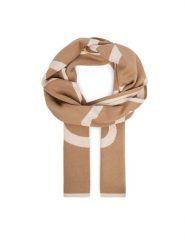 Calvin Klein Szalik LV04F8108G Brązowy jasny. Brązowe rękawiczki Calvin Klein, bez wzorów, z bawełny. Za 329.99 zł.