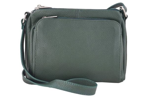 Listonoszka skórzana BARBERINI'S c. zielona 633-42. Zielone torebki klasyczne Barberini's, bez wzorów, ze skóry, duże, bez dodatków. Za 193.99 zł.