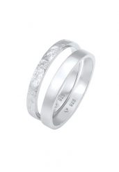 Elli Damski zestaw Basic Look młotkowany w srebrze próby 925 Sterling Silver Pierścionki 1 ct. Szare pierścionki Elli, srebrne. Za 213.99 zł.
