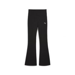 Damskie rozkloszowane legginsy Essentials z wysokim stanem PUMA. Czarne legginsy sportowe Puma, xs, bez wzorów, z bawełny, z podwyższonym stanem, do biegania. Za 99.00 zł.