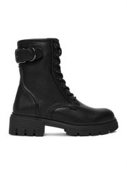 MEXX Trzewiki CEO-MI001711053W Czarny. Czarne botki Mexx, bez wzorów, z materiału, bez obcasa, na płaskiej podeszwie, bez zapięcia. Za 349.99 zł.