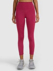 4F Legginsy sportowe w kolorze różowym rozmiar: XS. Różowe legginsy 4f, xs, bez wzorów, z materiału, z podwyższonym stanem, outdoorowe. Za 53.54 zł.
