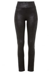 Legginsy ocieplane z powlekanym wykończeniem. Czarne legginsy bonprix, bez wzorów. Za 59.99 zł.