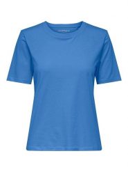 ONLY Koszulka w kolorze niebieskim rozmiar: S. Niebieskie bluzki Only, s, bez wzorów, z bawełny, bez kołnierzyka, bez ramiączek. Za 32.90 zł.