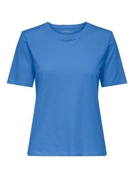 ONLY Koszulka w kolorze niebieskim rozmiar: M. Niebieskie bluzki Only, m, bez wzorów, z bawełny, bez kołnierzyka, bez ramiączek. Za 33.95 zł.