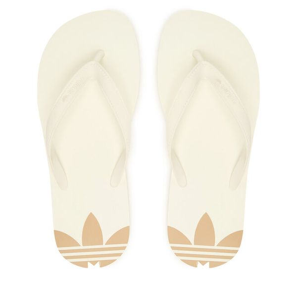 Japonki adidas. Białe klapki Adidas, bez wzorów, bez obcasa. Za 89.99 zł.