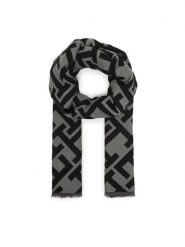 Tommy Hilfiger Szal Th Monogram Heavy Scarf AW0AW18051 Czarny. Czarne rękawiczki TOMMY HILFIGER, bez wzorów, z materiału. Za 329.99 zł.