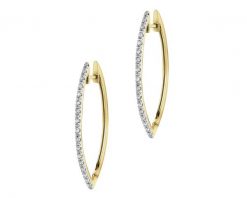 Kolczyki z żółtego złota z diamentami - koła - 0,15 ct - próba 585. Żółte kolczyki Apart, z diamentem, złote. Za 2,890.00 zł.