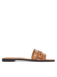 Tory Burch Klapki Romy Slide 183305 Brązowy. Brązowe klapki Tory Burch, bez wzorów, ze skóry, bez obcasa. Za 1,524.00 zł.
