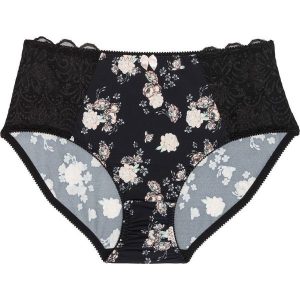 Figi "maxi" bonprix czarny z nadrukiem. Figi bonprix. Za 34.99 zł.