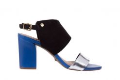 Sandały Bayla-067 122330 B Silver Black Lake, Czarny/ Granat/ Srebro, Skóra naturalna - 36. Niebieskie sandały Bayla, bez wzorów, z nubiku, bez obcasa, na obcasie, bez zapięcia. W wyprzedaży za 89.10 zł.