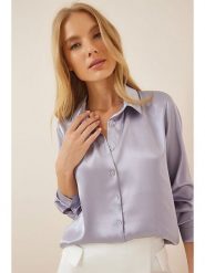 Happiness Istanbul Bluzka w kolorze lawendowym rozmiar: 36. Różowe bluzki Happiness Istanbul, bez wzorów, z satyny, bez kołnierzyka, bez ramiączek. Za 72.45 zł.