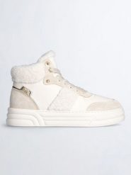Liu Jo Skórzane sneakersy w kolorze kremowym rozmiar: 40. Brązowe trampki Liu Jo, bez wzorów, za kostkę, bez zapięcia. Za 374.23 zł.