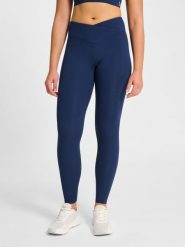 Damskie legginsy Hummel Hmlyoga Wrap High Waist. Niebieskie legginsy Hummel, s, bez wzorów, z elastanu, z podwyższonym stanem. Za 286.00 zł.