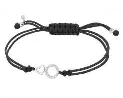 Bransoletka z elementami srebra i cyrkoniami - serce, koło. Bransoletki Apart, z cyrkonią, srebrne. Za 154.00 zł.