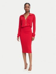 Elisabetta Franchi Sukienka koktajlowa AM-19S-66E2-V500 Czerwony Slim Fit. Czerwone sukienki Elisabetta Franchi, s, bez wzorów, z wiskozy, wizytowe, bez kołnierzyka, bez ramiączek. Za 2,139.00 zł.