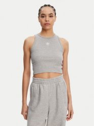 Adidas Top Essentials IY9649 Szary Slim Fit. Szare topy Adidas, s, bez wzorów, z wiskozy, bez kołnierzyka, bez ramiączek. Za 79.99 zł.