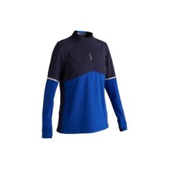 Bluza do piłki nożnej treningowa T500 damska. Niebieskie bluzy KIPSTA, m, bez wzorów, z elastanu, bez kaptura. Za 69.99 zł.