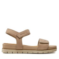 Sandały Tamaris. Brązowe sandały Tamaris, bez wzorów, bez obcasa, na płaskiej podeszwie, bez zapięcia. Za 349.99 zł.