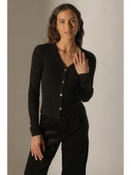 Perfect Cashmere Kaszmirowy kardigan "Livia" w kolorze czarnym rozmiar: S. Czarne kardigany Perfect Cashmere, s, bez wzorów, z kaszmiru. Za 259.13 zł.