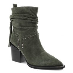 Zielone Botki Alma En Pena Modne Kowbojki Damskie. Zielone botki Alma en Pena, bez wzorów, z jeansu, bez obcasa, bez zapięcia. Za 619.00 zł.