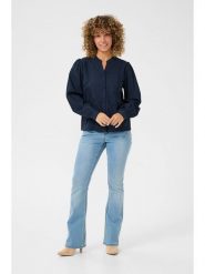 Kaffe Bluzka w kolorze granatowym rozmiar: 40. Niebieskie bluzki Kaffe, bez wzorów, z bawełny, bez kołnierzyka, bez ramiączek. Za 112.45 zł.