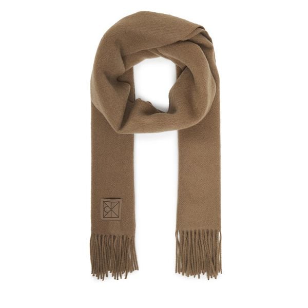 Szalik Calvin Klein. Brązowe szaliki Calvin Klein, bez wzorów. Za 349.99 zł.