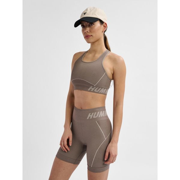 Damski bezszwowy biustonosz sportowy Hummel TE Christel. Szare bielizna sportowa Hummel, xs, bez wzorów, z dzianiny. Za 145.00 zł.