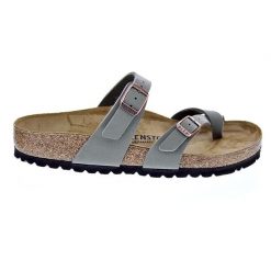 Klapki damskie Birkenstock Mayari. Szare klapki Birkenstock, bez wzorów, z materiału, bez obcasa. Za 699.00 zł.
