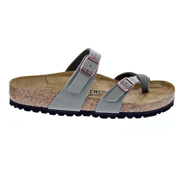 Klapki Birkenstock Mayari Damskie. Szare klapki Birkenstock, bez wzorów, z materiału, bez obcasa. Za 695.00 zł.