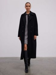 BGN Płaszcz przejściowy w kolorze czarnym rozmiar: 38. Czarne płaszcze BGN, bez wzorów, z wełny, bez kaptura. Za 457.95 zł.