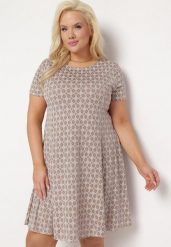 Brązowo-Beżowa Rozkloszowana Sukienka Mini z Elastycznej Wiskozy Annamarie. Brązowe sukienki Born2be, l, bez wzorów, z wiskozy, bez kołnierzyka, bez ramiączek, mini, rozkloszowane. Za 49.99 zł.