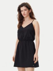 Tommy Jeans Sukienka letnia Essential DW0DW20613 Czarny Regular Fit. Czarne sukienki Tommy Jeans, na lato, l, bez wzorów, z jeansu, bez kołnierzyka, bez ramiączek. Za 239.99 zł.