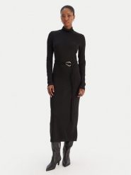 Vero Moda Sukienka dzianinowa Louisa 10336207 Czarny Loose Fit. Czarne sukienki Vero Moda, m, bez wzorów, z dzianiny, bez kołnierzyka, bez ramiączek. Za 179.99 zł.