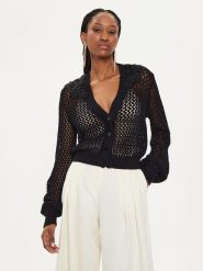 TWINSET Kardigan 241TT3122 Czarny Regular Fit. Czarne kardigany Twinset, xxl, bez wzorów, z bawełny. Za 859.99 zł.