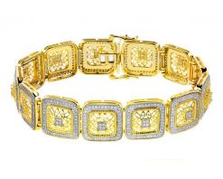 Bransoletka z żółtego złota z diamentami - 18 cm - 1,50 ct - próba 585. Żółte bransoletki Apart, z diamentem, złote. Za 34,590.00 zł.
