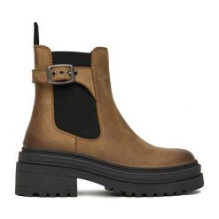Sztyblety G-Star Raw. Brązowe botki G-Star Raw, bez wzorów, bez obcasa, na płaskiej podeszwie, bez zapięcia. Za 429.99 zł.