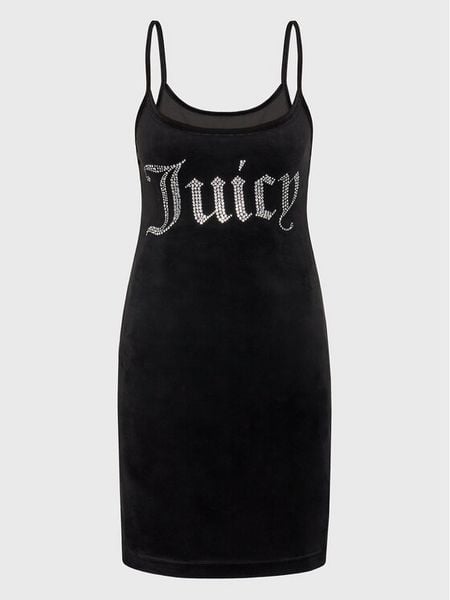 Juicy Couture Sukienka codzienna Rae JCWE222003 Czarny Slim Fit. Czarne sukienki Juicy Couture, na co dzień, xs, bez wzorów, z syntetyku, bez kołnierzyka, bez ramiączek, proste. Za 279.99 zł.